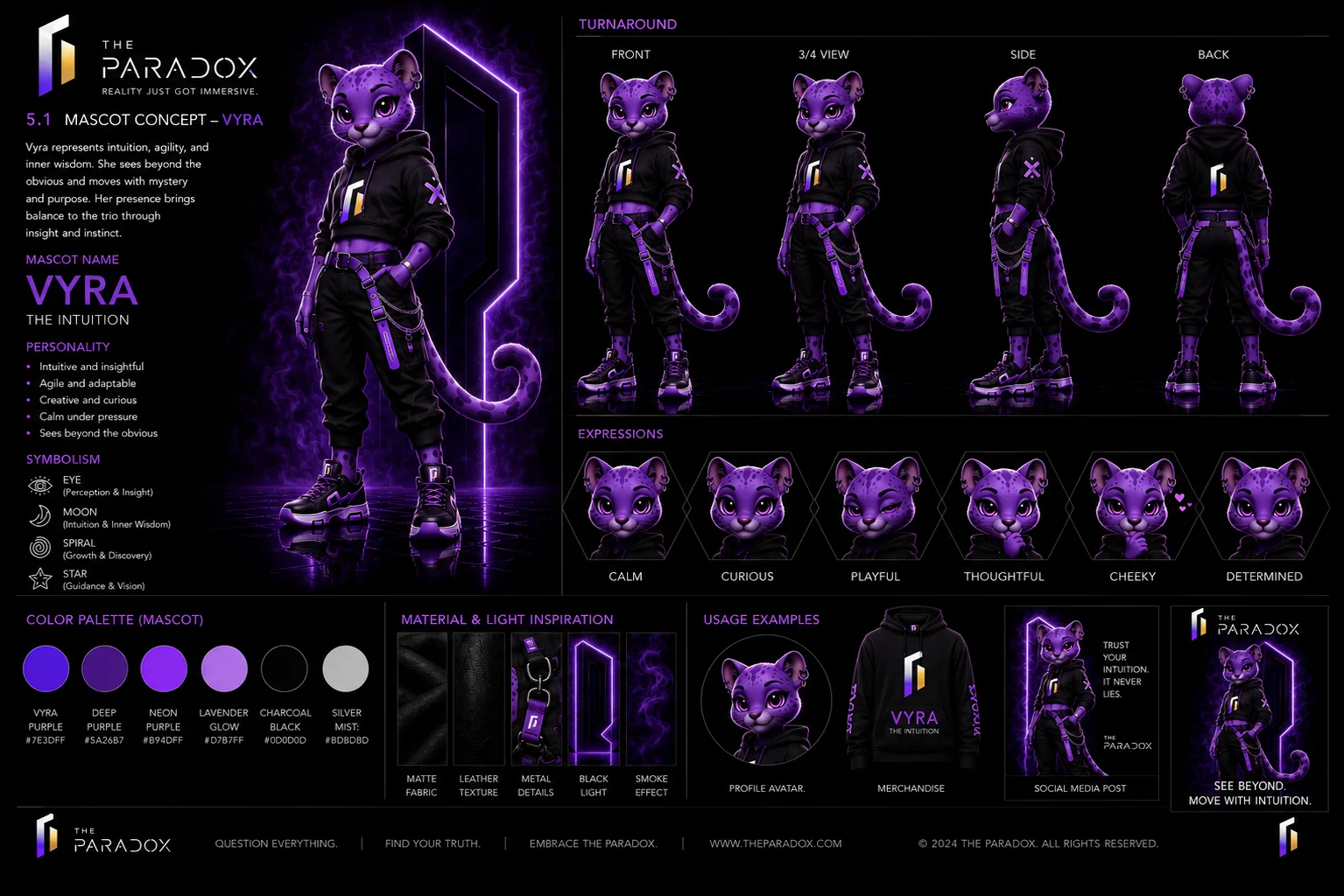 VYRA, a purple panther mascot